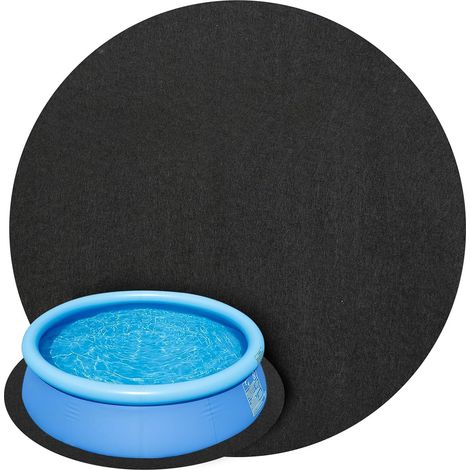 Bâche de sol de piscine ronde de 4,6 m, tapis de protection de sol pour jacuzzi, sûr et antidérapant pour les activités de plein air d'été (1/5)