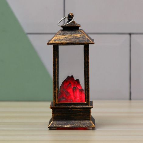Lanterne Halloween - Flamme - Lampe à huile - Décor effrayant - 5x5x13cm (1/5)