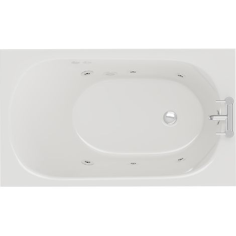 Compact 1200mm x 700mm 6 Jet Chrome Flat Jet Single Ended Whirlpool Bath (1/5)