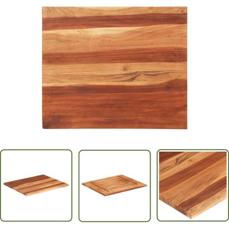 The Living Store Dessus de table bois massif d'acacia 25-27 mm 60x70 cm - Dessus De Table - Table En Bois - Acacia Massif - Plateau De Table - Meuble De Salle À Manger (1/5)