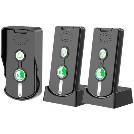 Lot de 3 interphones sans fil, interphone bidirectionnel 500 m, sonnette sans fil longue portée étanche, interphone vocal, interphone sans fil pour la maison et le bureau (1/5)
