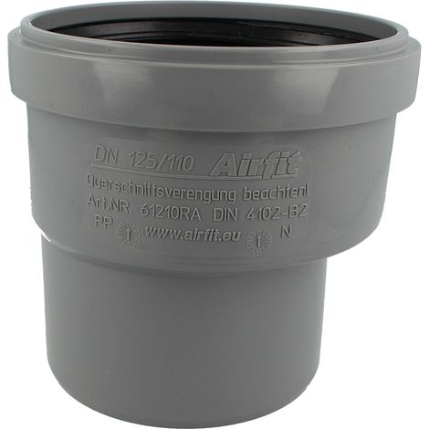 airfit Reduzieradapter Muffe DN125Spitzende 110, exzentrisch, aus PP