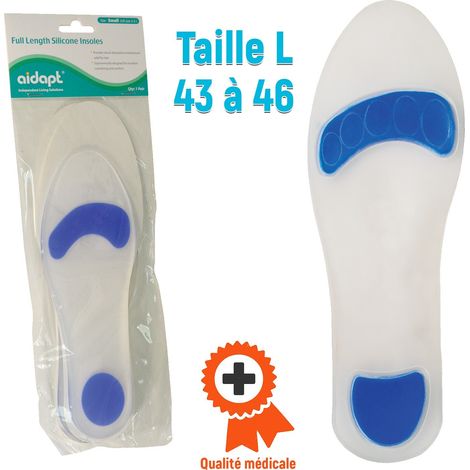 Paire de Semelles médicales en silicone Large VM949AAC - protège la plante des pieds (1/4)