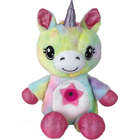 Veilleuse Licorne en Peluche Star Belly Dream Lites 2-en-1 à câliner – Veilleuse apaisante pour endormir les enfants – Projette des étoiles au plafond, multicolore, normale (1/3)