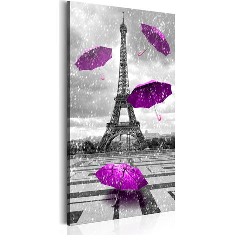 Quadro - Paris: Purple Umbrellas - 60x120 (1/4)