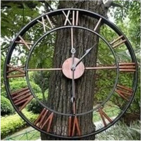Gartenuhr, Wanduhr für den Außenbereich, Große Gartenuhr mit römischen Ziffern, Gartenuhr aus Eisen, 40 cm/16 Zoll (1/5)