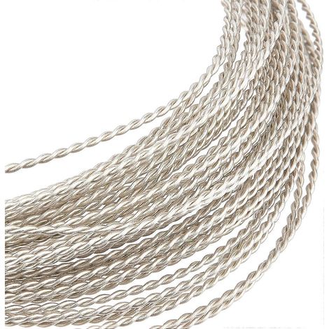Fil métallique torsadé de calibre 20 et de 7 m (23 pi) - Fil blanc argenté pour la création de bijoux et d'ornements. (1/5)