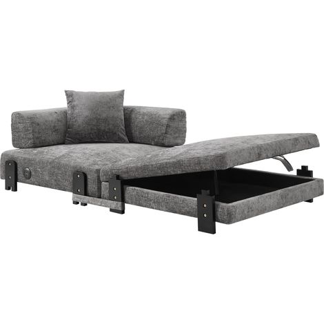 2-in-1 Klapp-Schlafsofa aus Stoff, dunkelgrau MODENUIT (1/5)