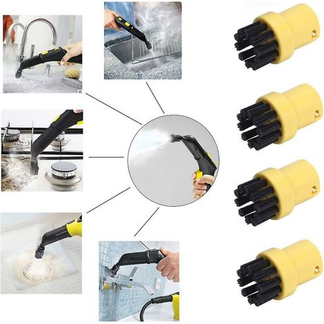 Pack Brosses de Nettoyage Rondes de Rechange pour Nettoyeur Vapeur Karcher Sc1 Sc2 Sc3 Sc4 Sc5 Sc7 (jaune) (1/3)