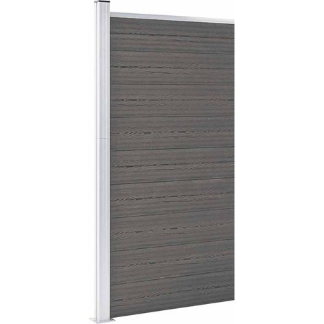 Panneau de clôture-Panneau de clôture Grillage de jardin WPC 95x186 cm Gris (1/5)