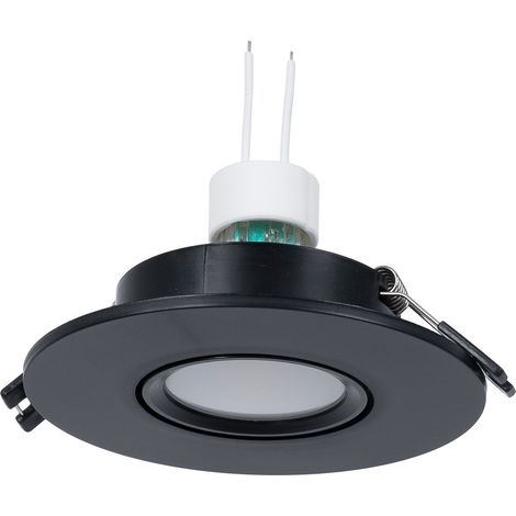 KIT Collerette spot encastrable Ø110mm (noir) + Ampoule GU10 - Blanc Froid