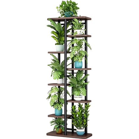 Soporte para plantas, diseño de varios niveles, estructura metálica resistente, 8 niveles. (1/2)