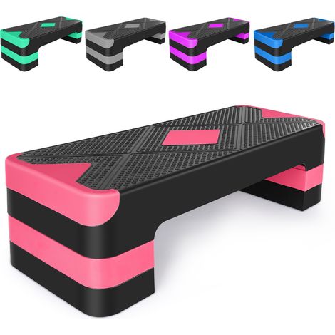 HOMVRA verstellbares Aerobic-Steppbrett aus rotem ABS, 68,5 cm, 10–20 cm (1/5)