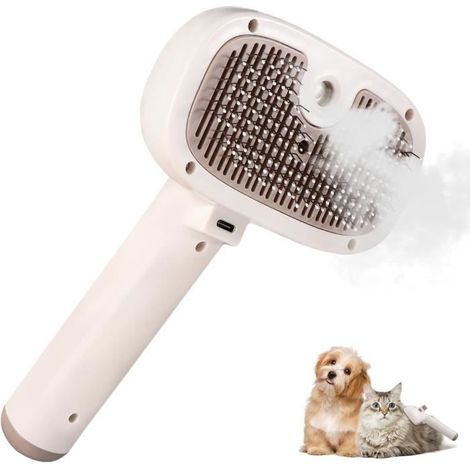 Brosse Chat Vapeur, Brosse Chat Chien Avec Réservoir D'eau Brosse Vapeur Chat Rechargeable Pour à Poils Courts Et Longs Pour (1/4)