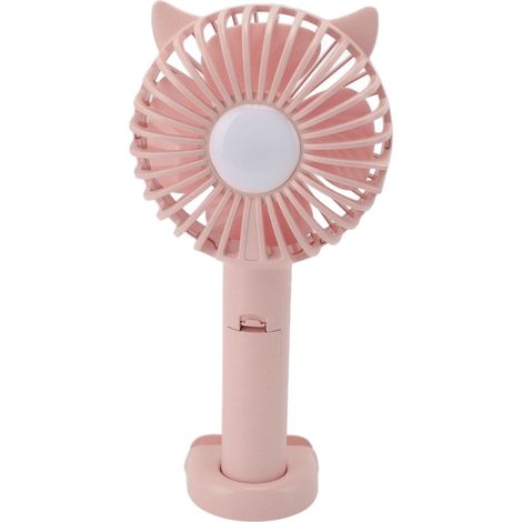 Tragbarer, wiederaufladbarer USB-Ventilator, pink, mit 3 Geschwindigkeitsstufen, aus ABS und PC, ideal für Reisen. (1/5)