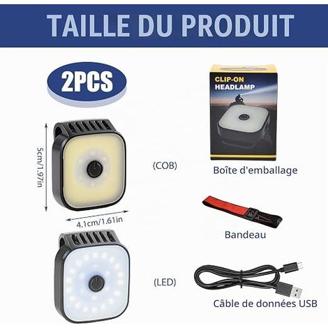 Lampes Running Rechargeables USB LED COB Bandeau (1/4)