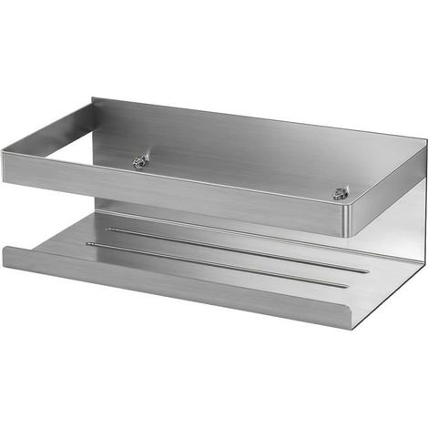 Étagère de douche sans perçage, étagère de douche en acier inoxydable SUS304, support de gel douche shampoing pour douche, argent (1/5)