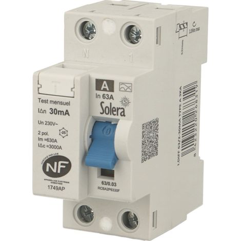 Interrupteur différentiel électrique 2P 40A / 30mA / type AC Solera (1/2)