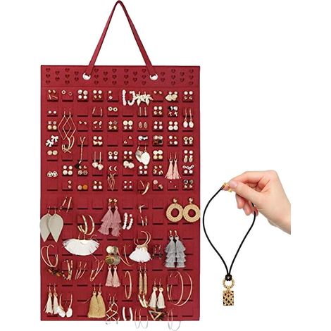 Porte-bijoux – Sac de rangement pour bijoux suspendus (rouge) (1/5)