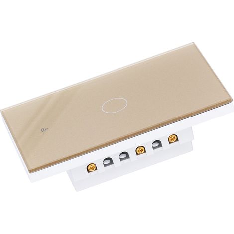 Interrupteur tactile unique pour plaque murale télécommandée Zigbee Tuya avec commande vocale 100-240 V Or (1/5)