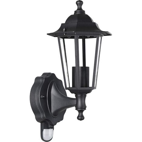 MONZANA® Außenleuchte Wetterfest IP44 Anthrazit Alu Guss Vintage Laterne Wand Außenlampe Garten Außen Beleuchtung  Wandleuchte Bewegungssensor