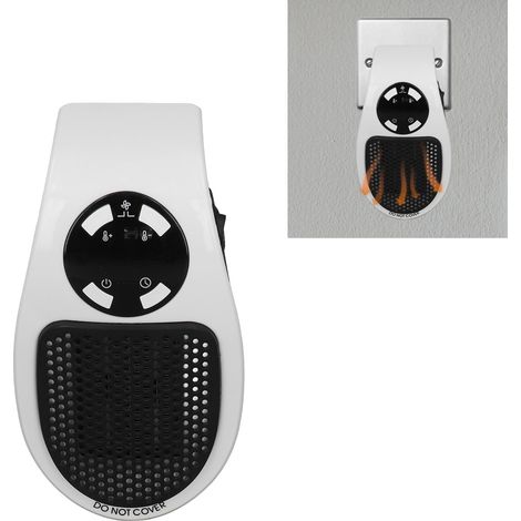 Mini radiateur d'appoint 500 W pour la maison, radiateur de bureau/de bureau multifonctionnel, radiateur pratique, vendu par paire (norme européenne 220 V) (1/5)