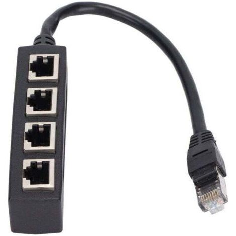 Adaptateur répartiteur RJ45 1 à 4 ports Transmission fluide Excellente connexion Adaptateur de cble réseau