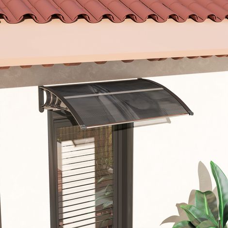 Marquesina, marquesina para puerta principal, techo para entradas y ventanas, 100 cm de largo x 75 cm de ancho x 23 cm de alto, color negro.