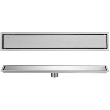 Rectangular stainless steel shower drain 80 cm – Adjustable floor drain – Deep “V” drainage – Integrated filter for hygiene (1/4)