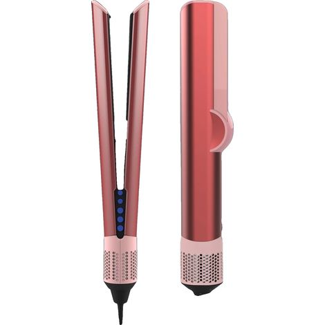 Secador y plancha de pelo, control digital de temperatura, peinado versátil, rojo (1/2)