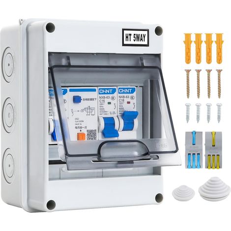 Boîte à Fusibles Apparente HT 5 Volets, IP65 Étanche Antipoussière, Composants CHINT, 230V50Hz 6000A, Pour Maison/Hôtel (1/5)