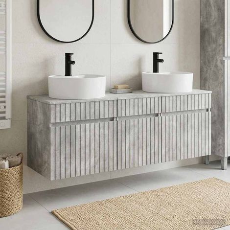 vidaXL Bathroom Cabinet Set 3 pcs Concrete Grey 49 x 44.5 x 65 cm (1/5)