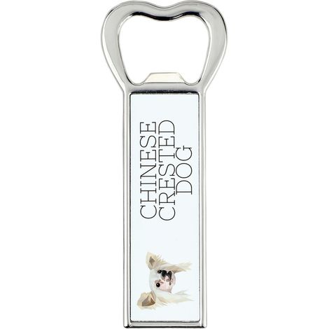 Perro crestado chino: abrebotellas con foto e inscripción para la cerveza Art-Dog. (1/5)