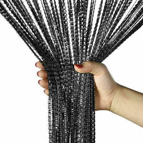 Rideau À Cordes - 1 x 2 m - Polyester - Séparateur De Pièce Ou Décoration De Porte/Fenêtre - 1 Unité (1/5)