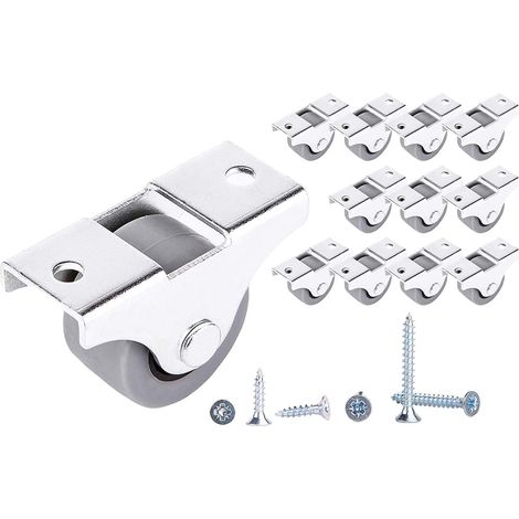 Paquete de 12 ruedas pequeñas de goma para muebles de 25 mm, no giratorias, sin plástico, para electrodomésticos y equipos