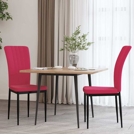vidaXL Chaises à manger lot de 2 Rouge bordeaux Velours (1/5)