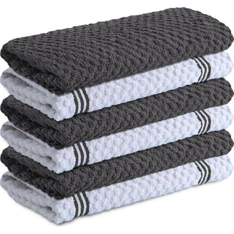 Strofinacci da cucina 100% cotone - 38,1 x 63,5 cm Strofinacci super morbidi, strofinacci da cucina super assorbenti  Grigio