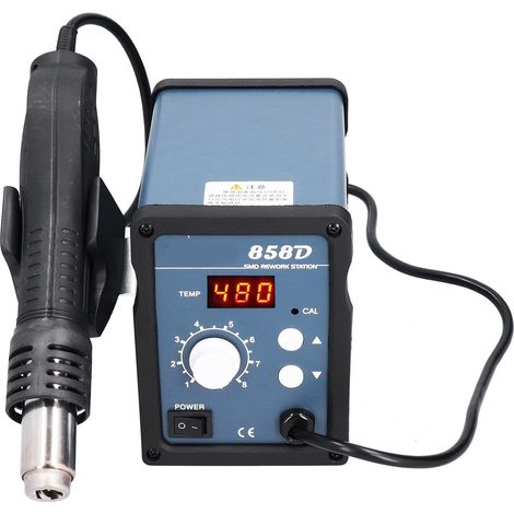 Stazione di dissaldatura, pistola termica, kit stazione di rilavorazione con display digitale, set di pistola ad aria calda con interruttore di rilevamento integrato e schermo (standard europeo AC220V (1/5)