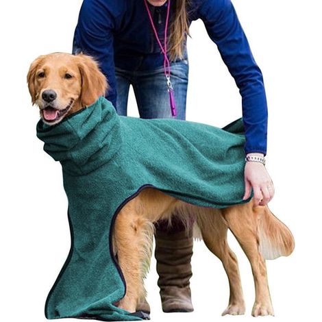 Peignoir De Bain Pour Chien Et Chat - Serviette Absorbante Et Réglable En Microfibre - Séchage Rapide - Super Absorbant (1/5)