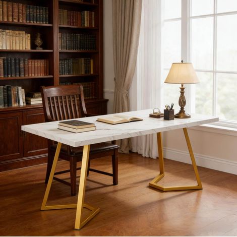 Escritorio de oficina moderno metal y madera OKMYHOME (1/5)