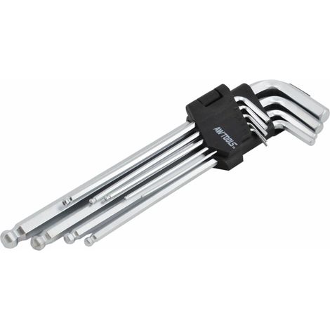 AWTOOLS KLUCZE IMBUSOWE HEX /1,5-10,0mm/ 9szt. KULA DŁUGIE
