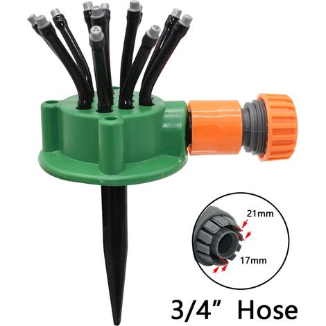 (I) Arroseur rotatif automatique avec support pour jardin et pelouse, arrosage rotatif à 360 degrés, buse d'irrigation pour plantes agricoles (1/5)