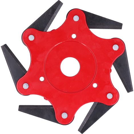 Tête de débroussailleuse métal 6 dents, couteau de remplacement pour tondeuse, accessoire lame robuste pour coupe-bordures (1/5)