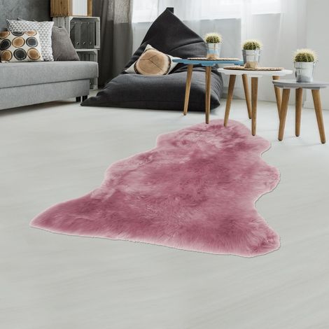 MOUTON 60x95 cm blanc Tapis shaggy en peau de bête fait main (1/3)