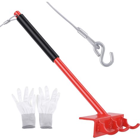 FLASIDU Outils de tension de clôture, Crochets pour câbles en acier, poignées antidérapantes, Pour installation de clôtures agricoles, rouge (1/5)
