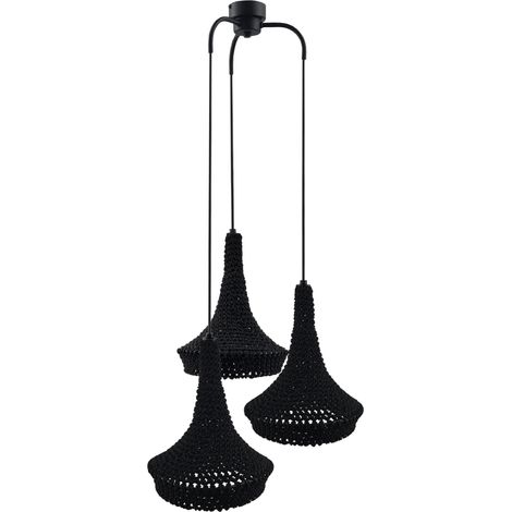 Lampada a sospensione Mahaka Shilo boho nera 3xE27 (1/2)