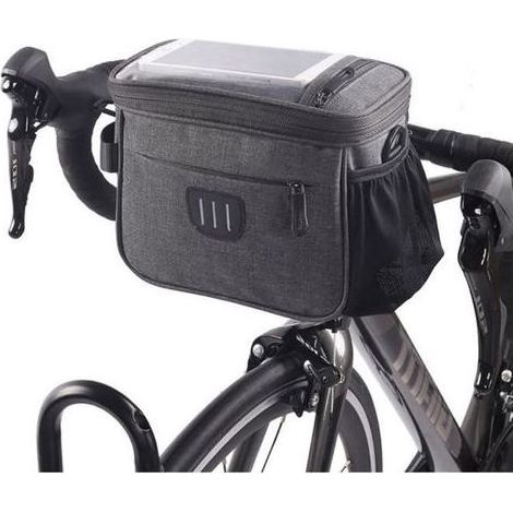 Sacoche Vélo Guidon Étanche Sac de Cyclisme écran Tactile Support Téléphone Sac à Bandoulière Amovible Bande (1/4)