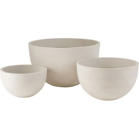 Lot de 3 Cache-Pots Céramique "Roda" 59cm Blanc