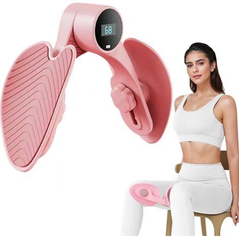 Dispozitiv Hip Trainer, reglare cu 3 viteze, afisaj LCD, numarare inteligenta, antrenament pelvin, fe, gambe, coap, solduri, brate spate, PP/TPE, roz (1/5)