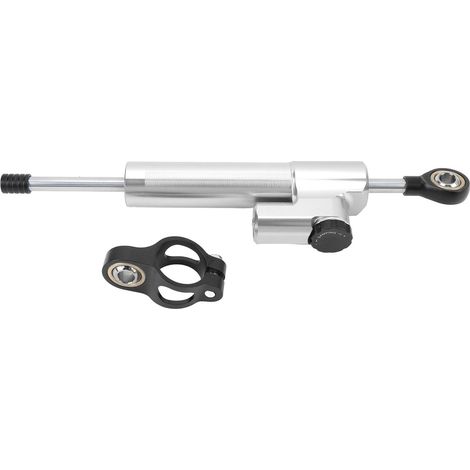 Verstellbarer Lenkungsdämpfer für Motorräder, universell passend, Stabilisator für erhöhte Stabilität, silber (1/5)
